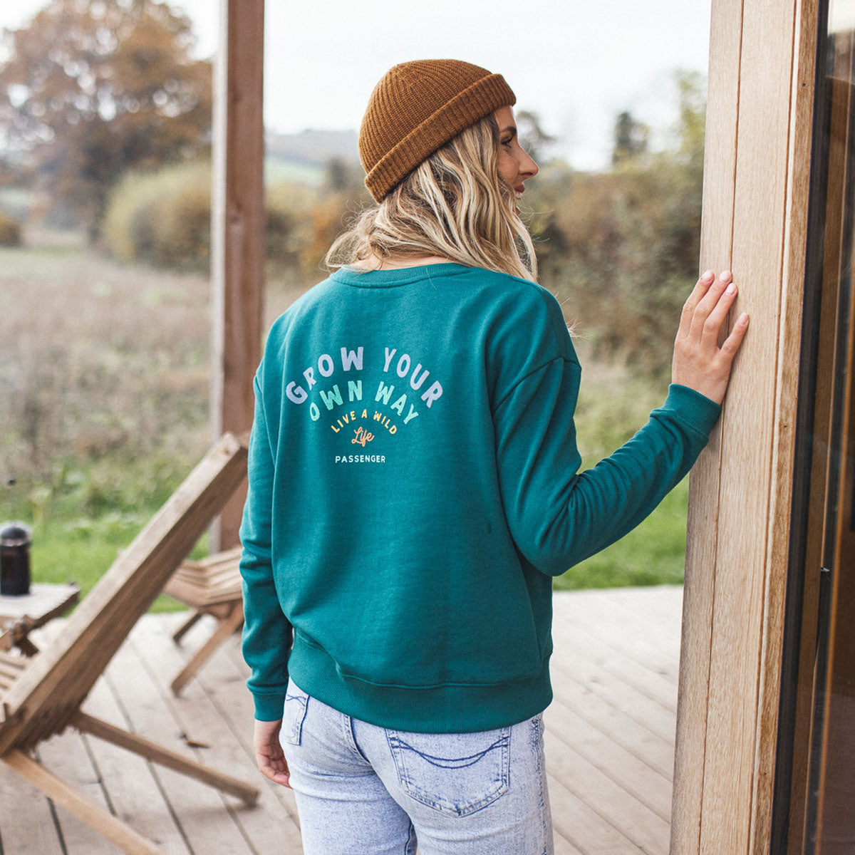 Wild Life Recycled Sweatshirt - Storm Green