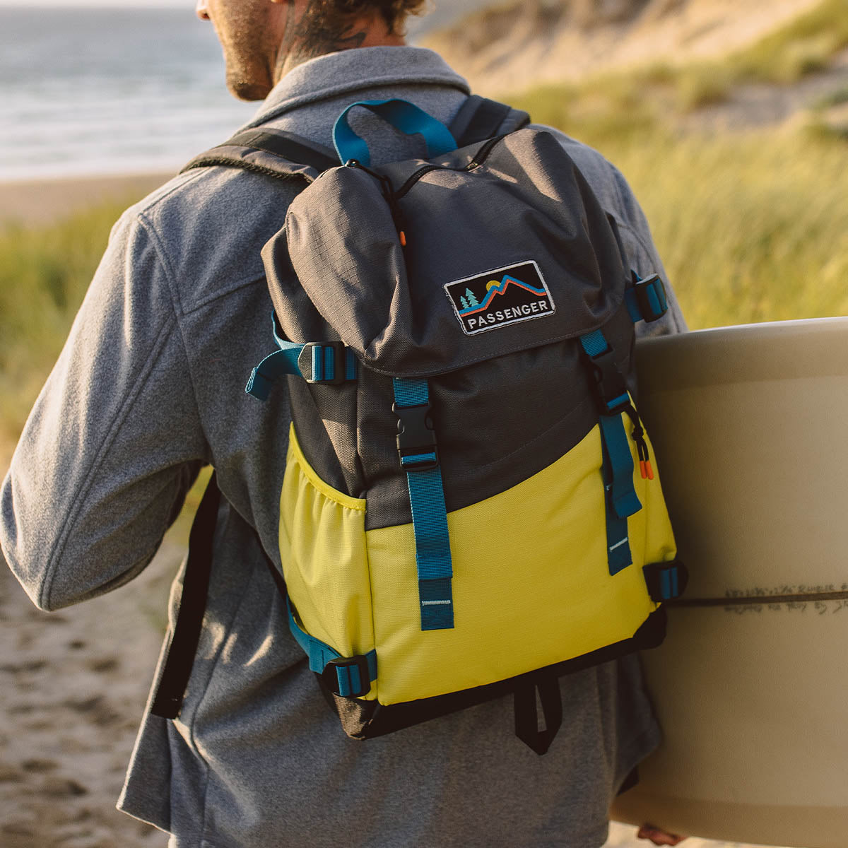 Boondocker Recycled 26L Backpack - Grey Olive/Sheen Yellow