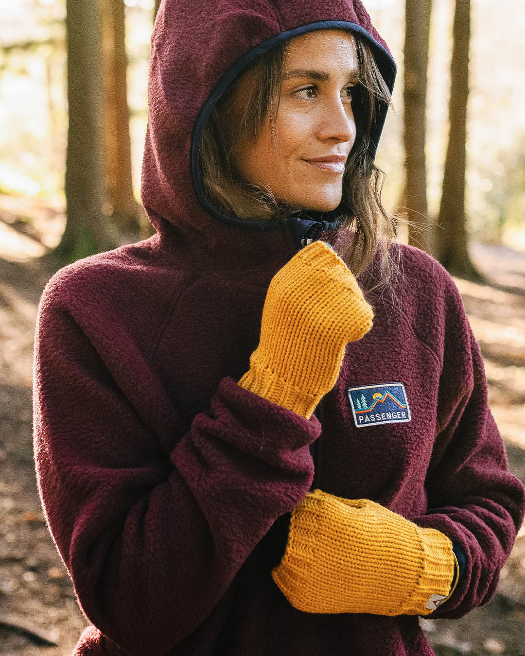 Maine Hooded Recycled Sherpa Fleece - Windsor Wine