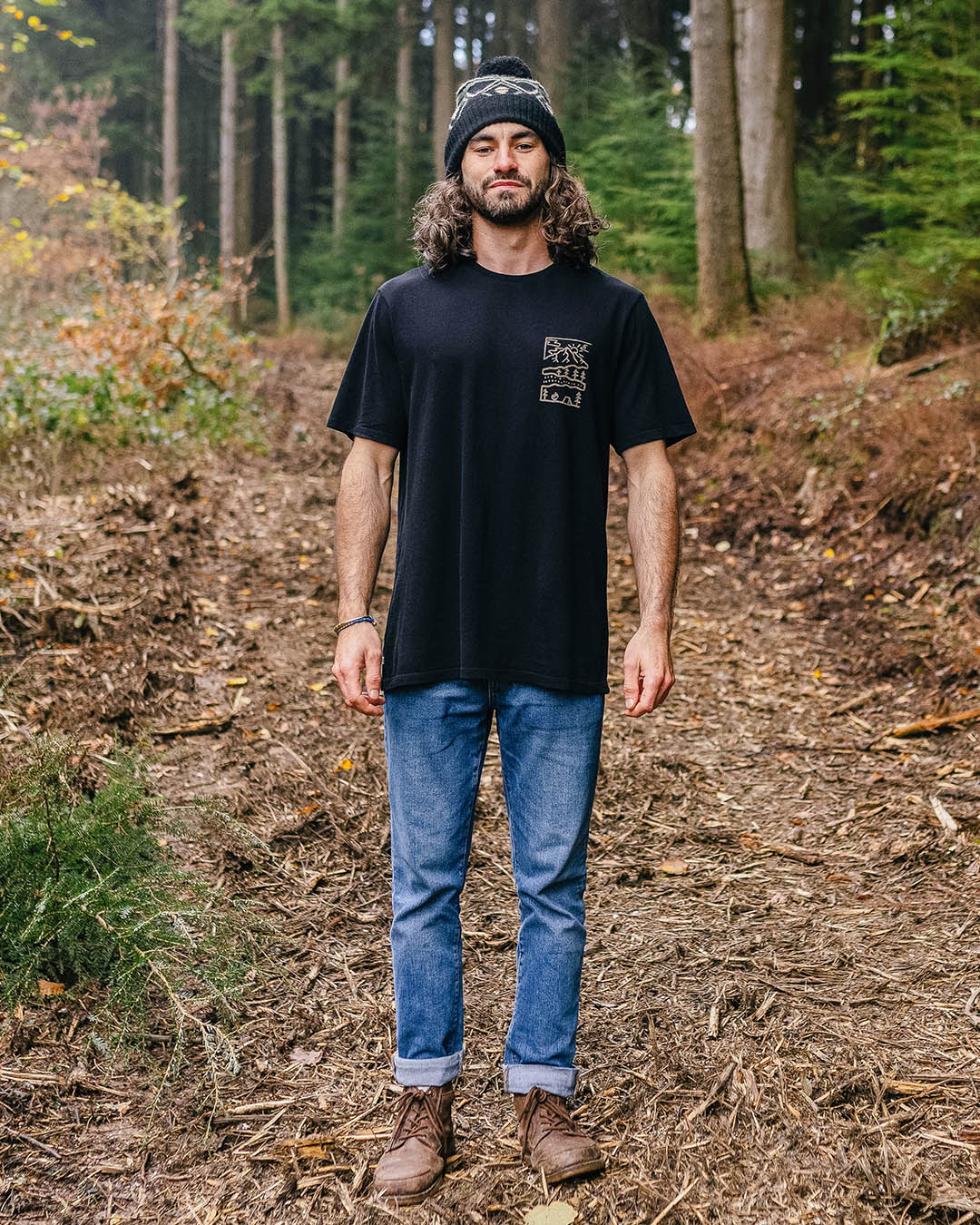 Nature Recycled Cotton T-Shirt - Black