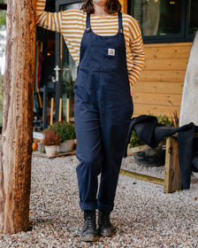 Briony Denim Dungaree Dress - Washed Denim