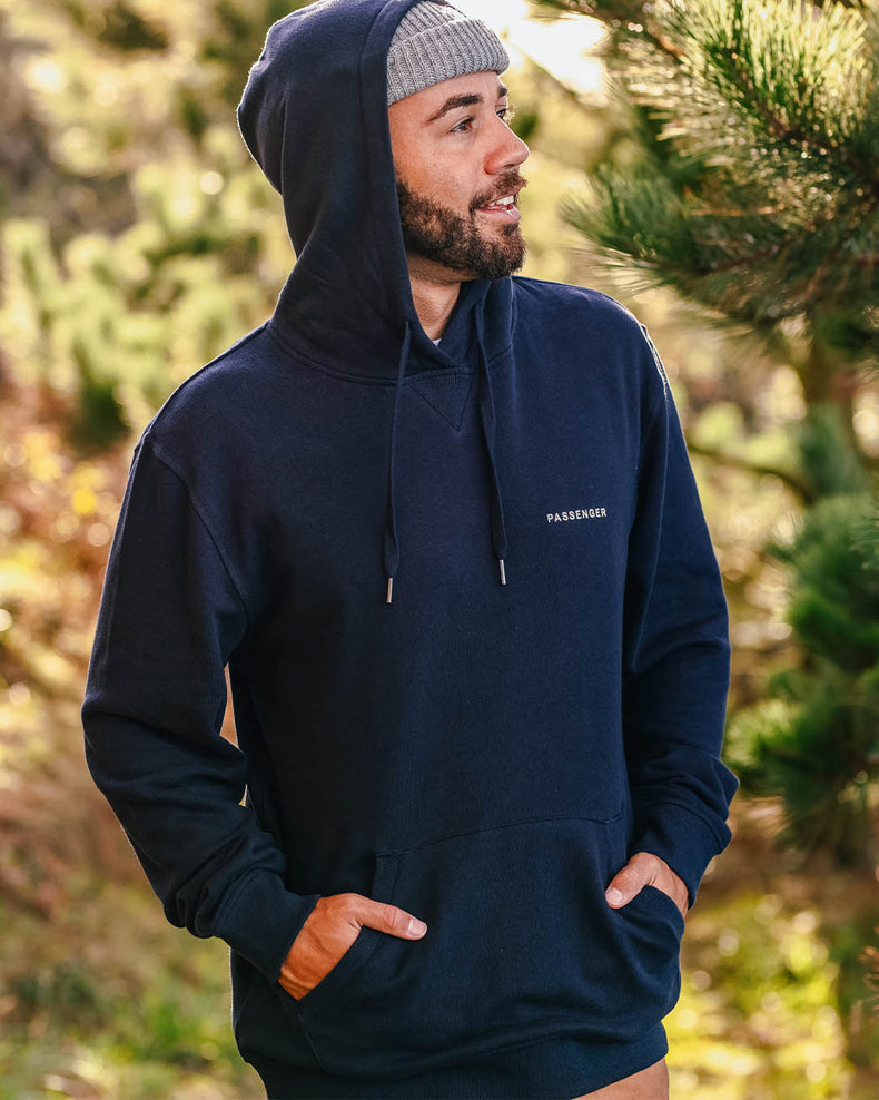 Made To Roam Recycled Cotton Hoodie - Deep Navy – Passenger