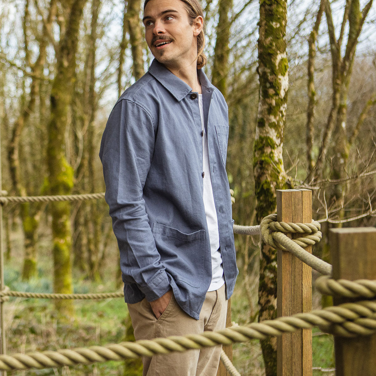 Forage Hemp Overshirt - Stone Blue