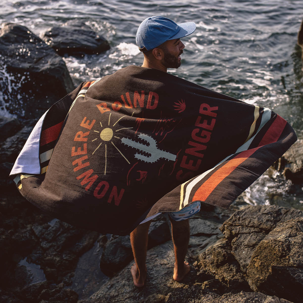 Portland Beach Recycled Towel - Faded Black