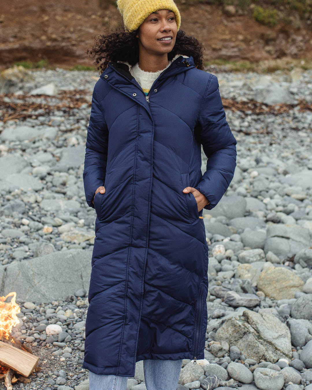 Tasman Long Recycled Insulated Jacket - Rich Navy