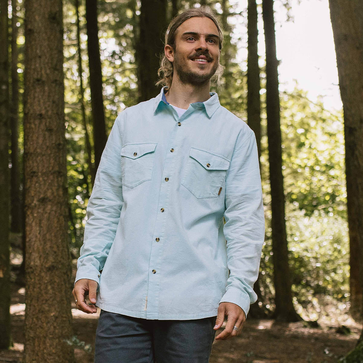 Venture Recycled Cord Shirt - Blue Glass