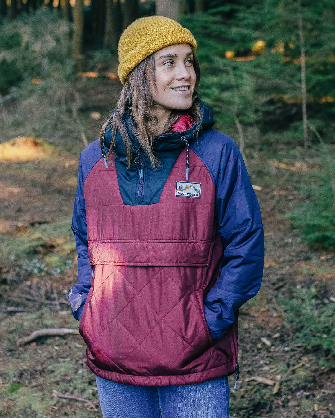 Ocean Recycled Insulated 1/2 Zip Jacket - Windsor Wine