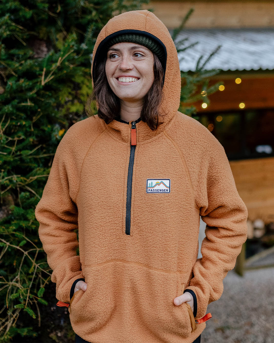 Maine Hooded Recycled Sherpa Fleece - Coconut