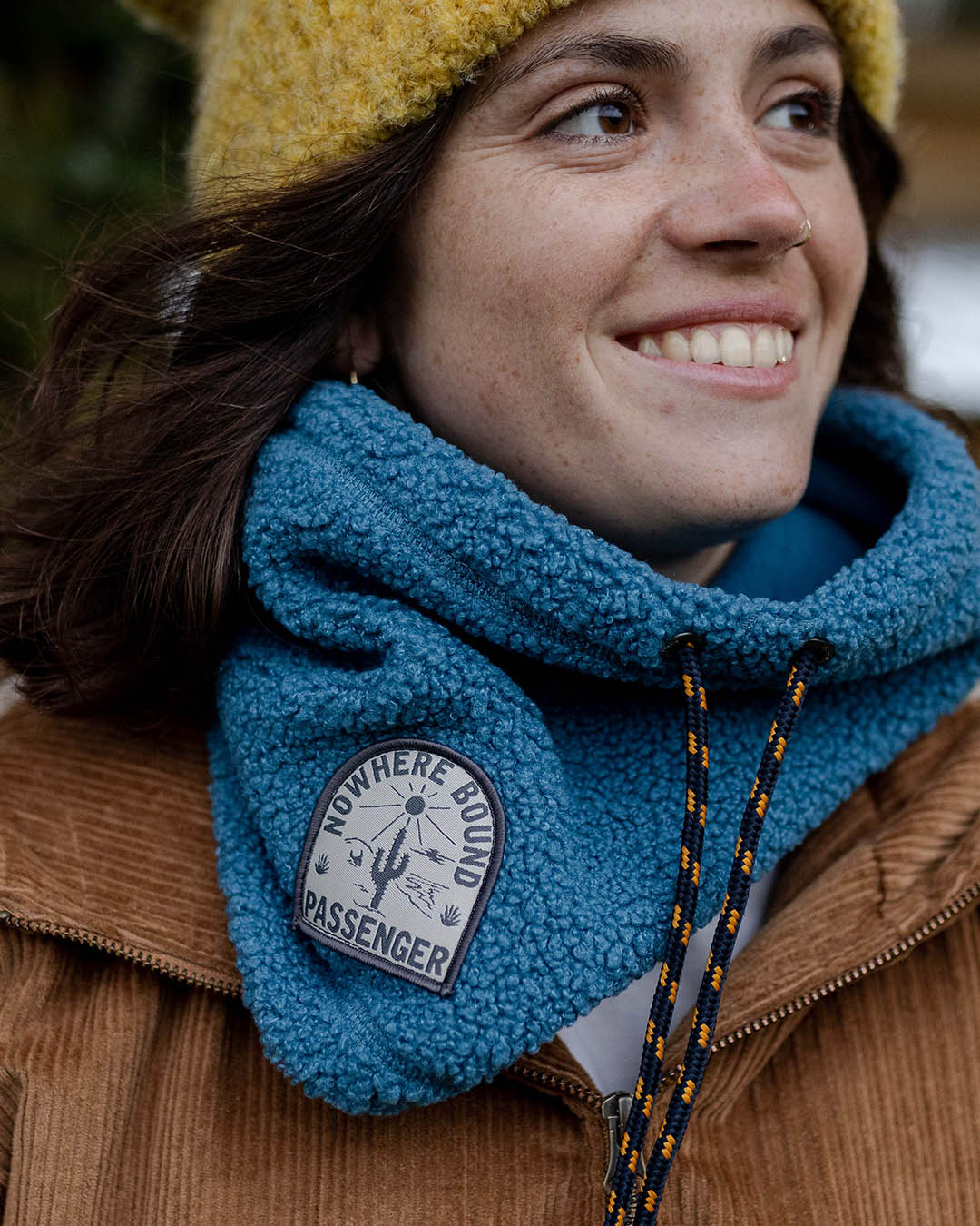 Mulled Recycled Sherpa Fleece Snood - Blue Steel