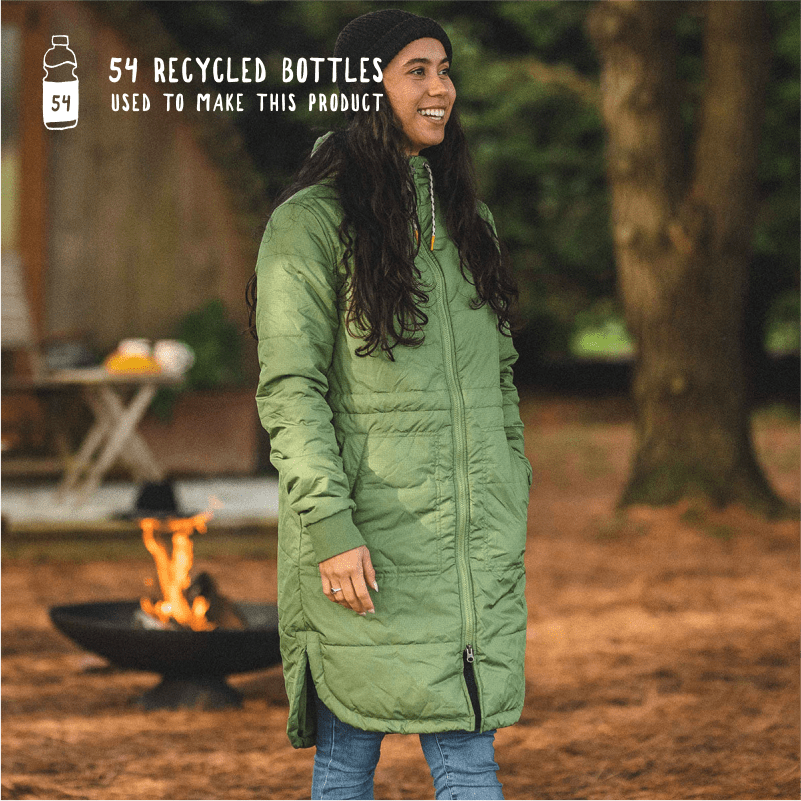 Flora Long Recycled Insulated Jacket - Vineyard Green