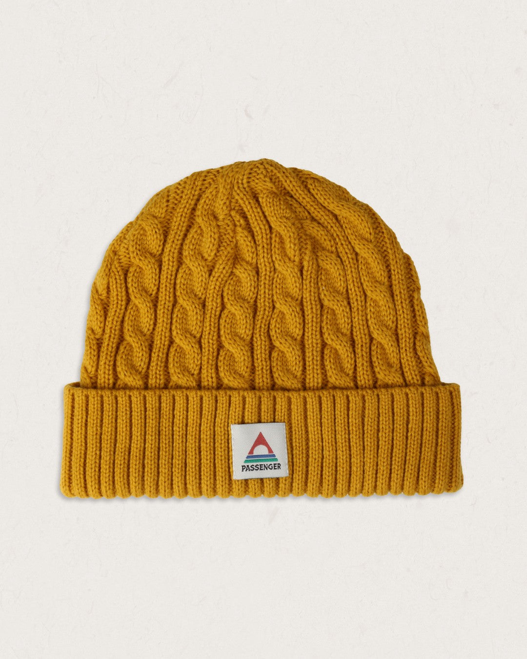 Fireside Cable Knit Beanie - Mustard Yellow