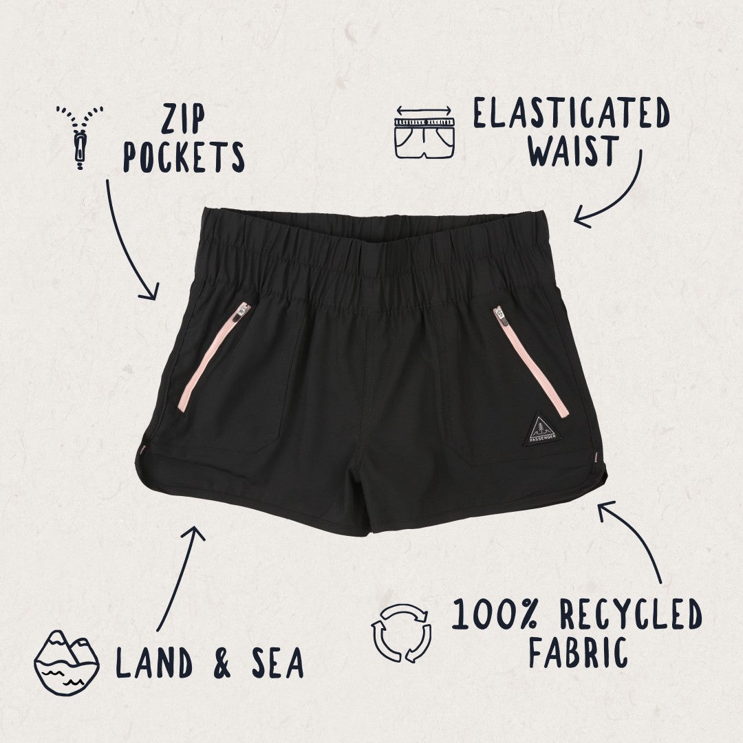 Out There Hemp All Purpose Swim Short - Black