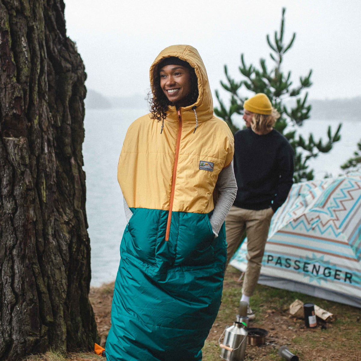 Good Times Recycled Sleep Sack - Ochre Yellow/ Storm Green