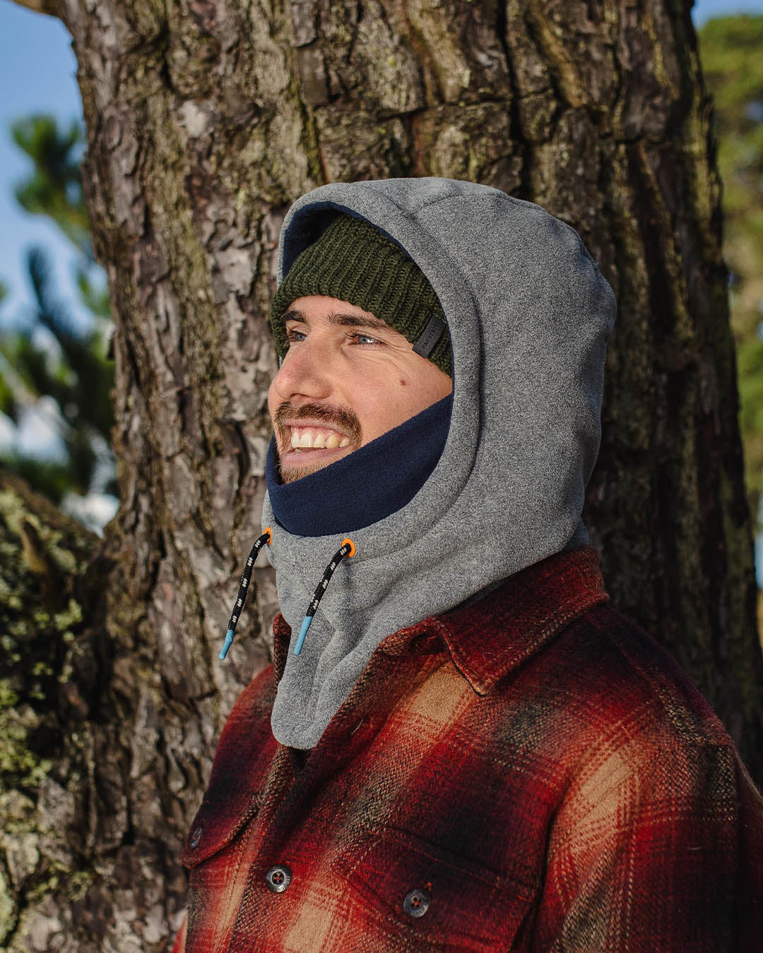 Snowdrift Recycled Polar Fleece Hood - Grey Marl