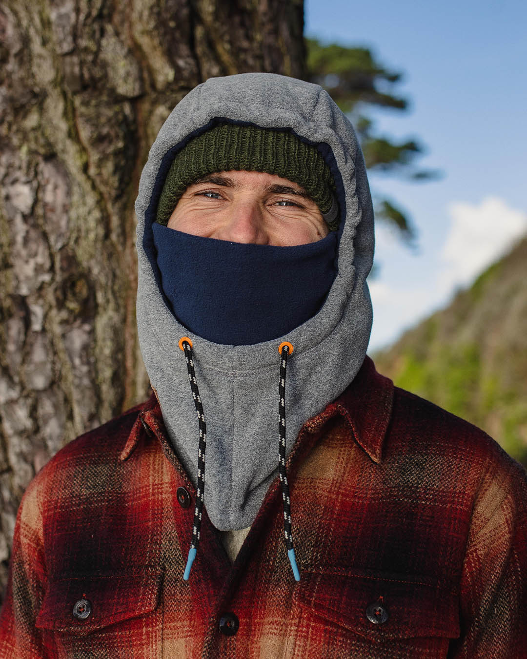 Snowdrift Recycled Polar Fleece Hood - Grey Marl