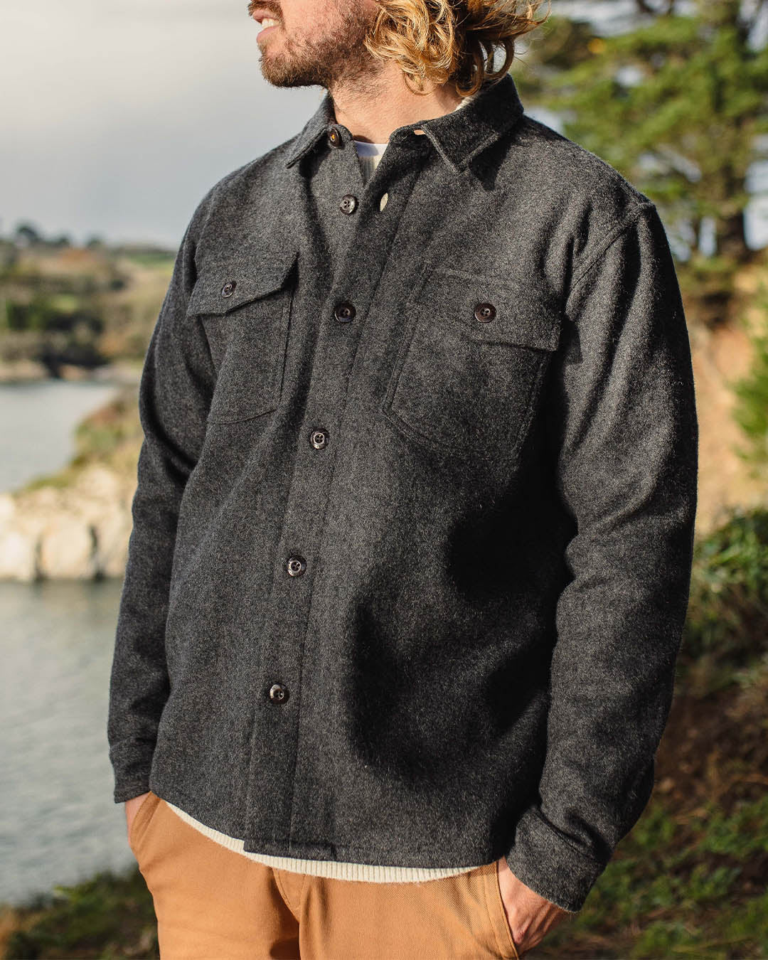 Barren Overshirt - Grey Marl