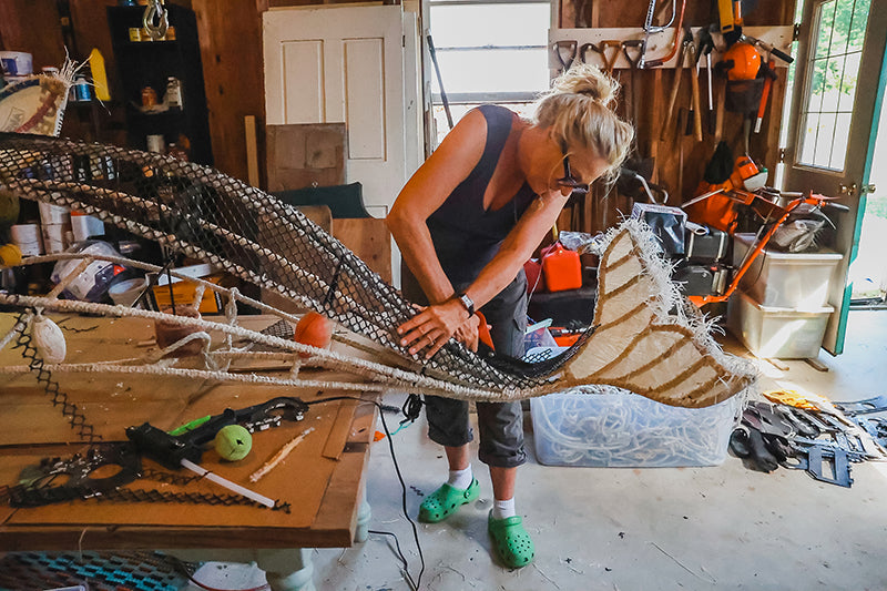 Cindy Pease Roe Working Whale Club 2022 The Good Supply Pemaquid Midcoast Artisan Store Made in Maine USA photo by Katya Martin