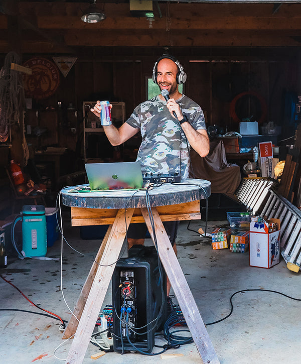 DJ NYCE Summer Art Party Whale Club 2022 The Good Supply Pemaquid Midcoast Artisan Store Made in Maine USA photo by Katya Martin