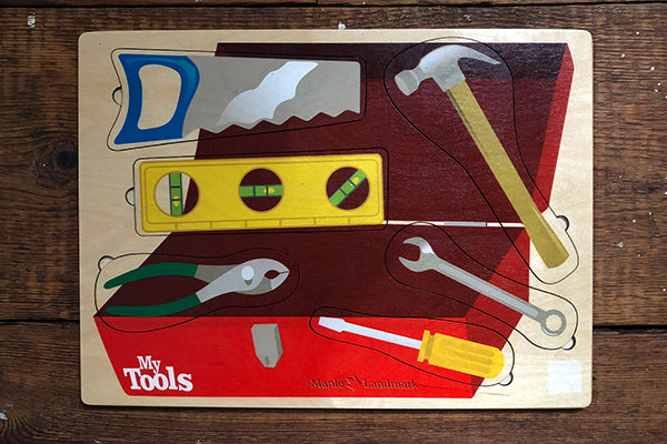 Sustainably Harvested Wood My Tools Lift and Learn Puzzle by Maple Landmark Made in Vermont USA