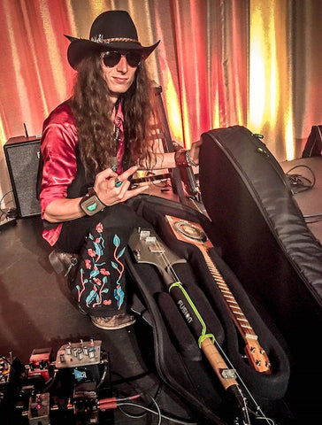 Justin Johnson with his Fusion Double Guitar Bag 