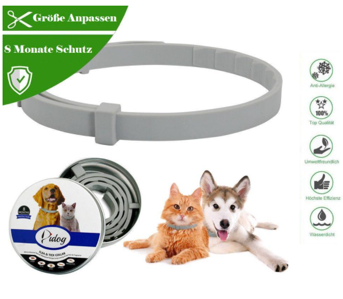 Anti Zecken &amp; Flöhe Halsband für Hunde und Katzen mit ätherischen Ölen
