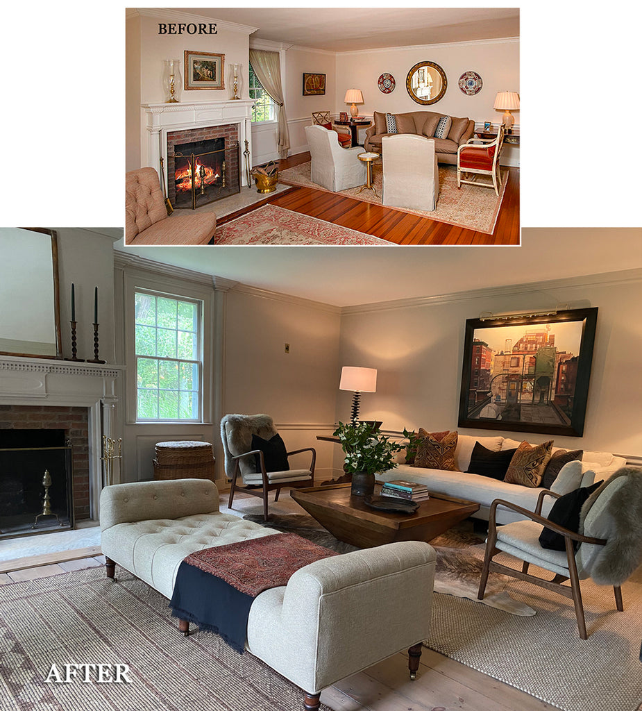 before and after livable living room