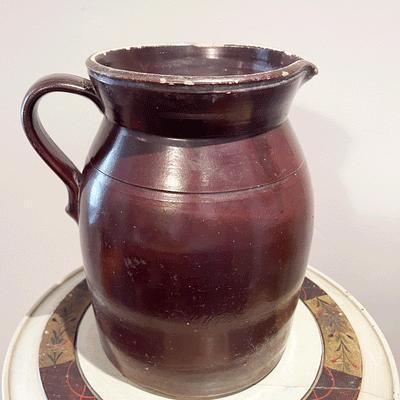 Vintage French Small Mixing Bowl—Brown