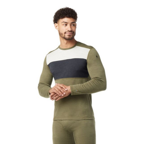 Smartwool Men's Intraknit Thermal Merino Base Layer Colorblock Crew Neck  T-Shirt