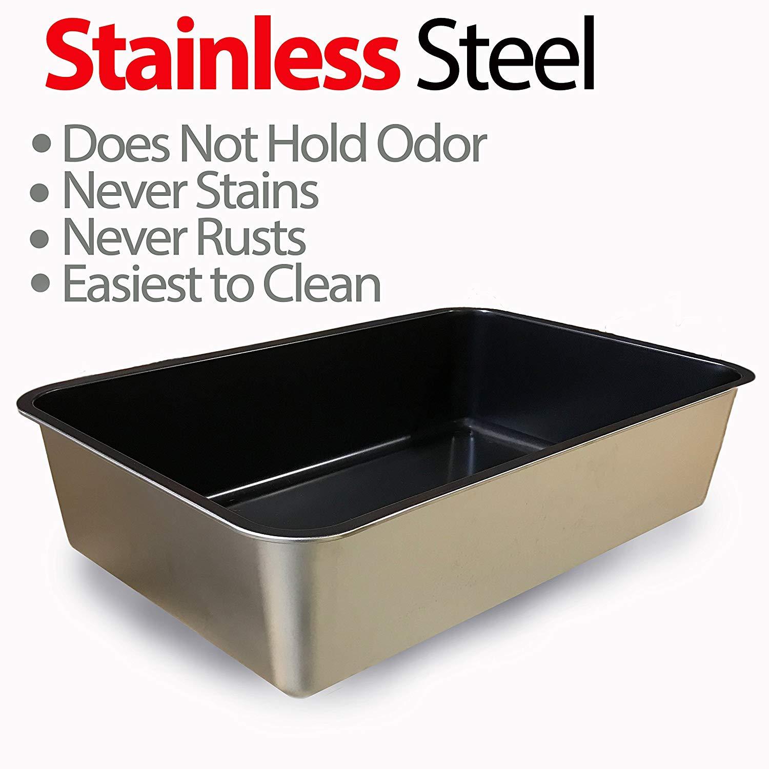 stainless steel cat litter pan