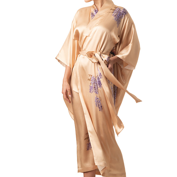 rose gold kimono dress