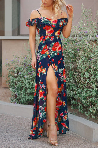 Floral Maxi Homecoming Dress