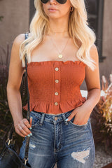 Rust Crop Top Fall Outfits