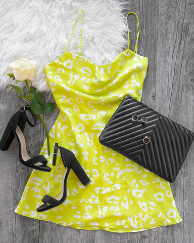 Neon Lime Leopard Print Mini Dress