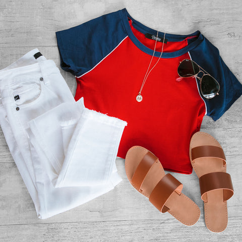 Red Crop Top Fourth Of July Outfit