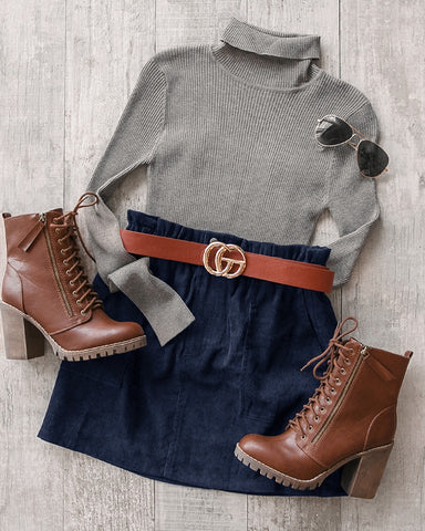 Corduroy Skirt Fall Outfit