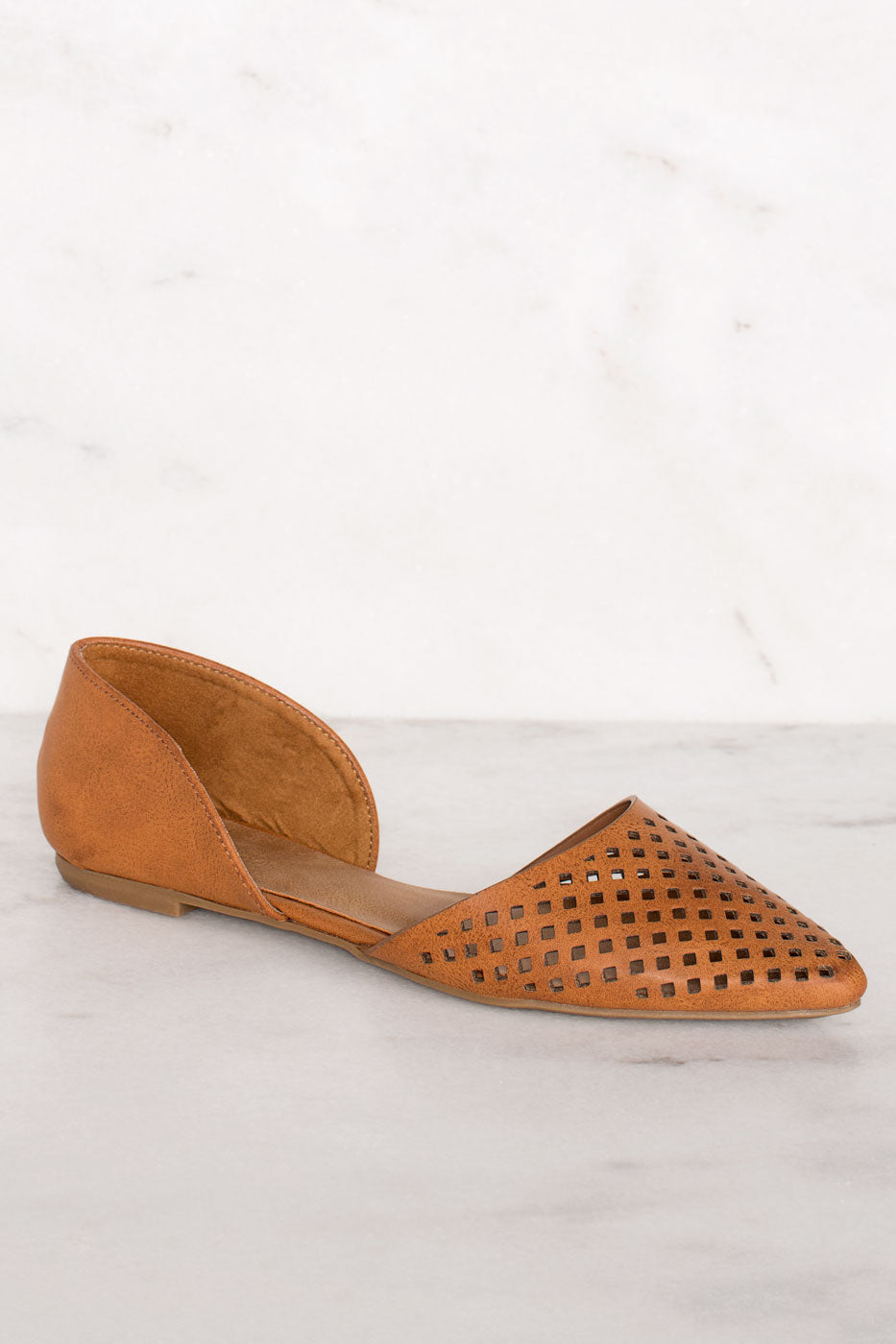 Bea Tan Laser-Cut Flats by Priceless