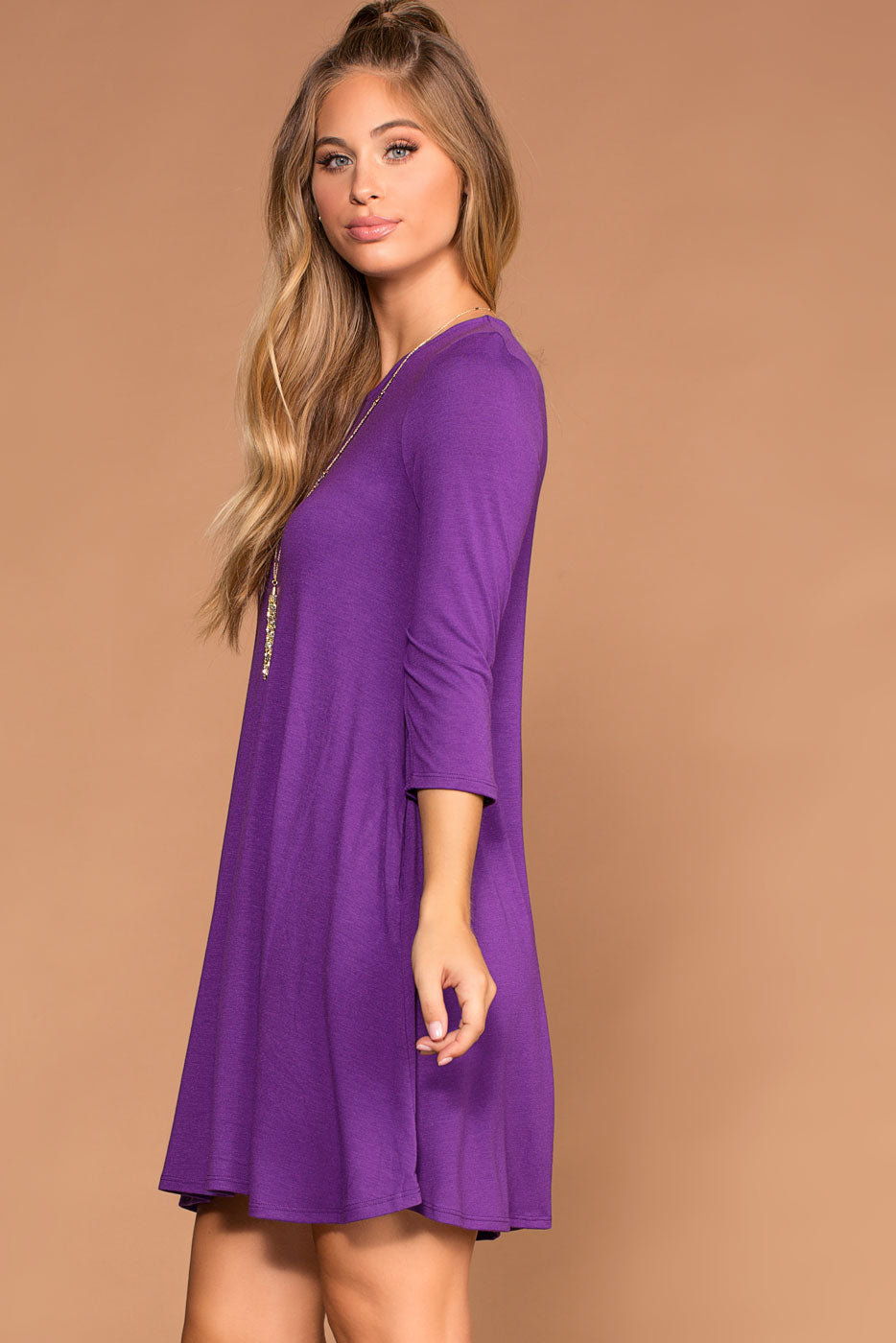 lilac swing dress