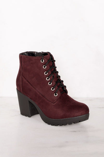 maroon bootie