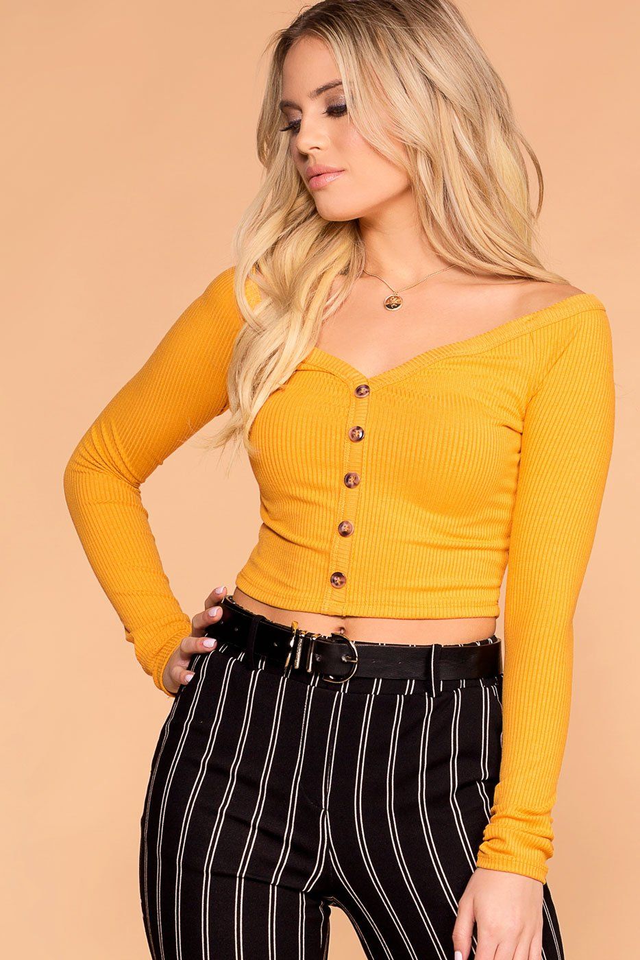 yellow mustard crop top