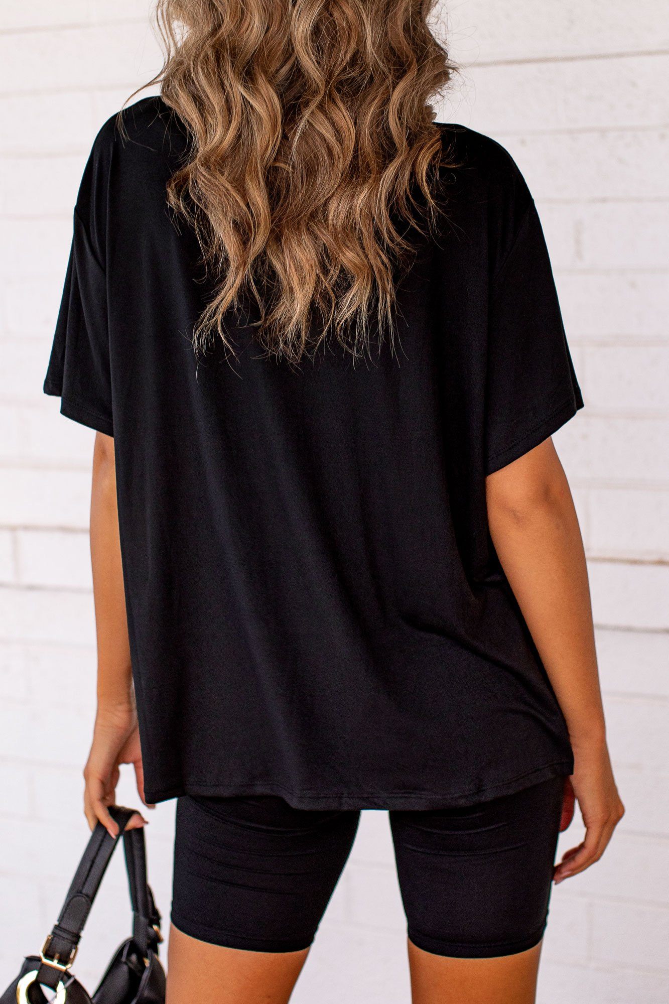 Evan Black T-Shirt and Biker Shorts Set