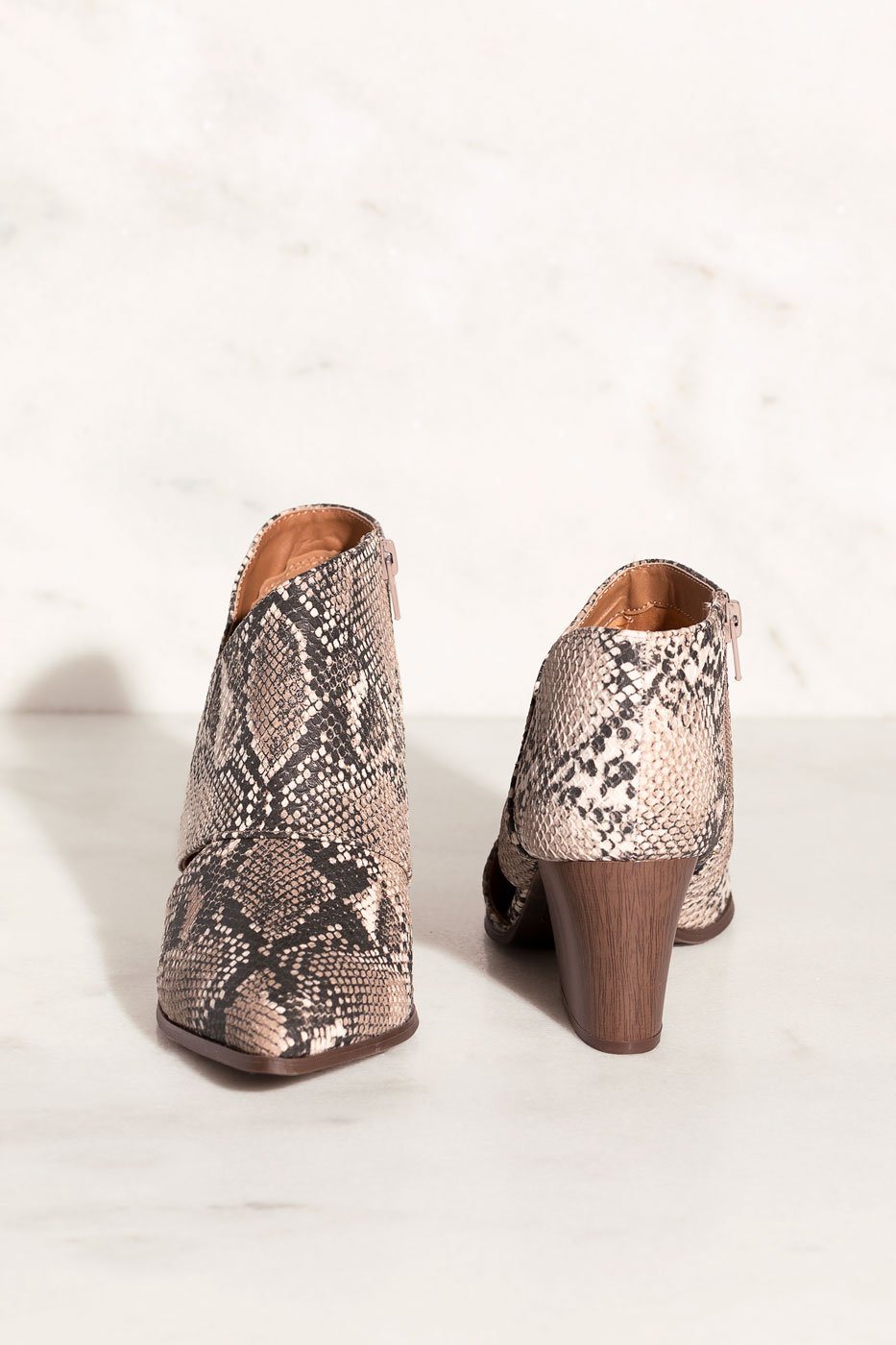 Me Snakeskin Cut-Out Booties 