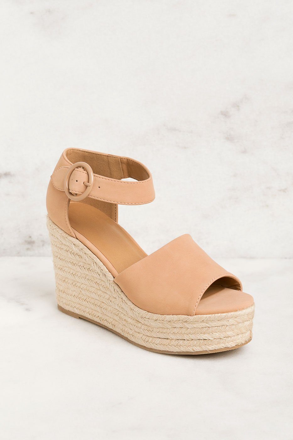 Head In The Clouds Light Tan Wedges by 