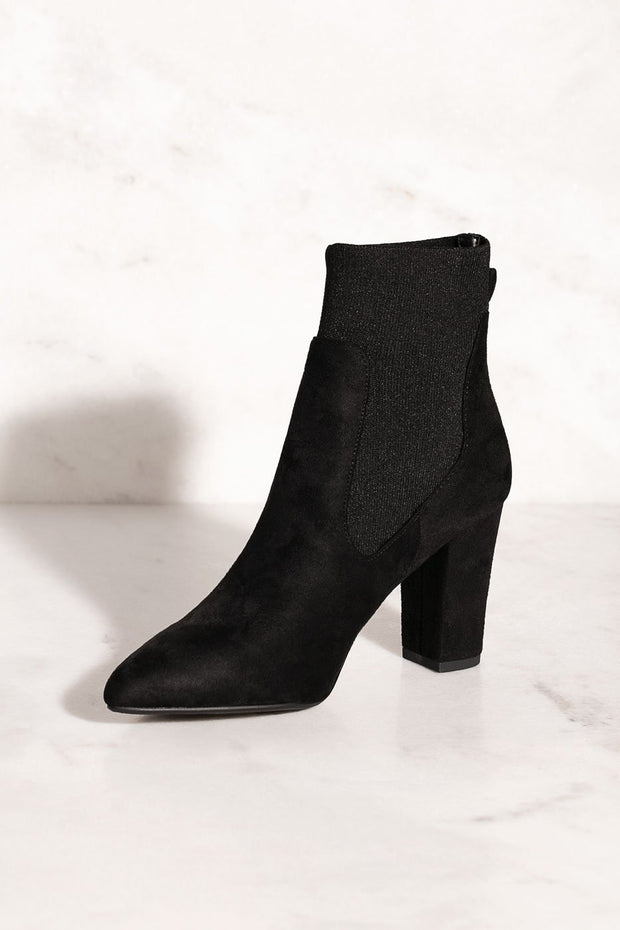 black suede sock boots
