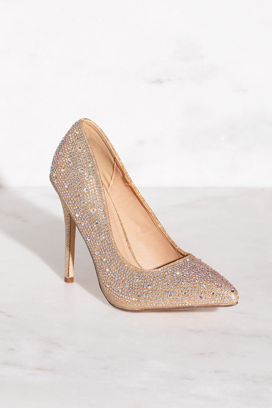 Leading Lady Nude Crystal Pumps by 