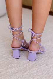  Lavender Lace Up Heels