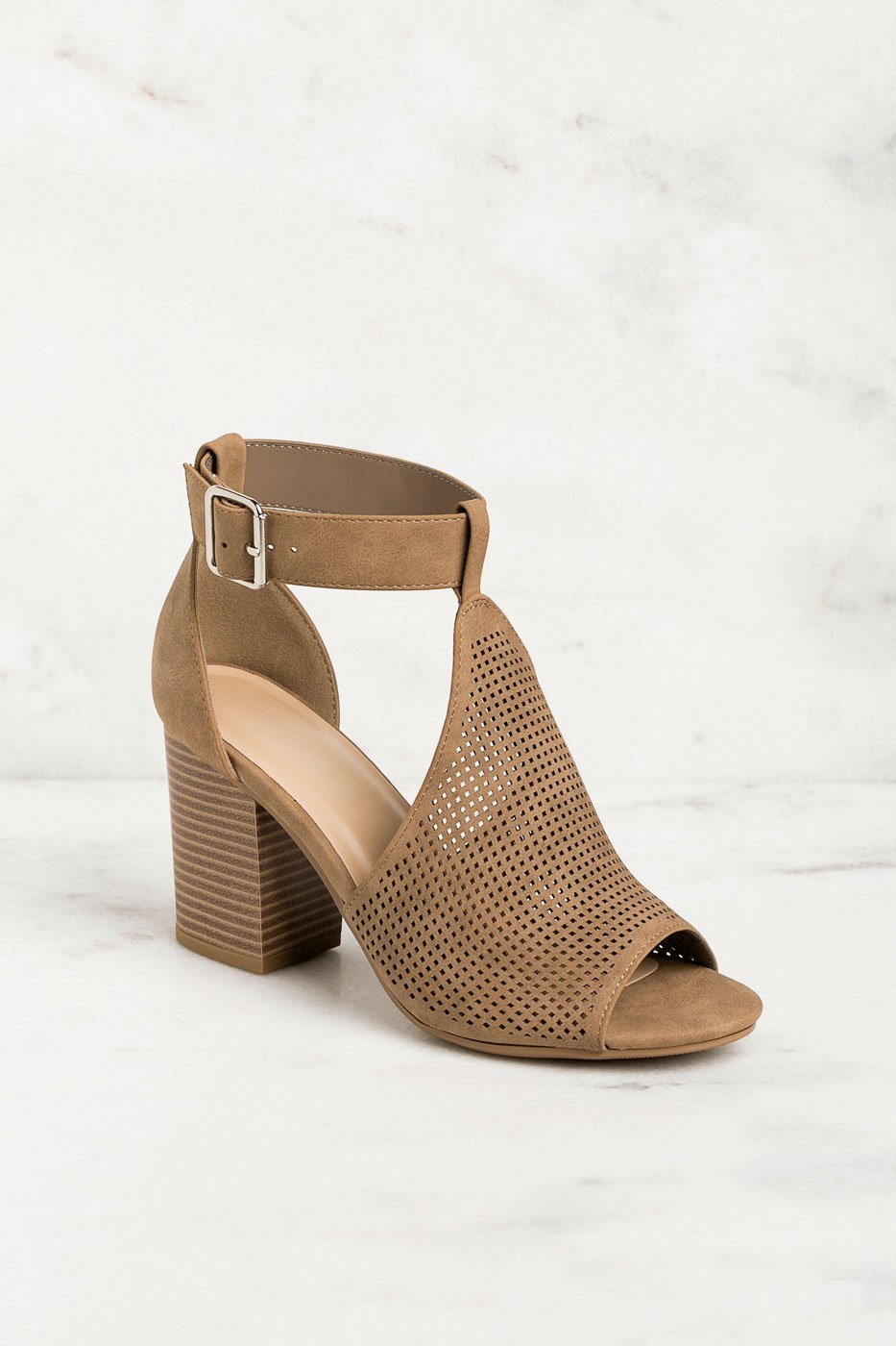 Marceline Taupe Heels by Priceless