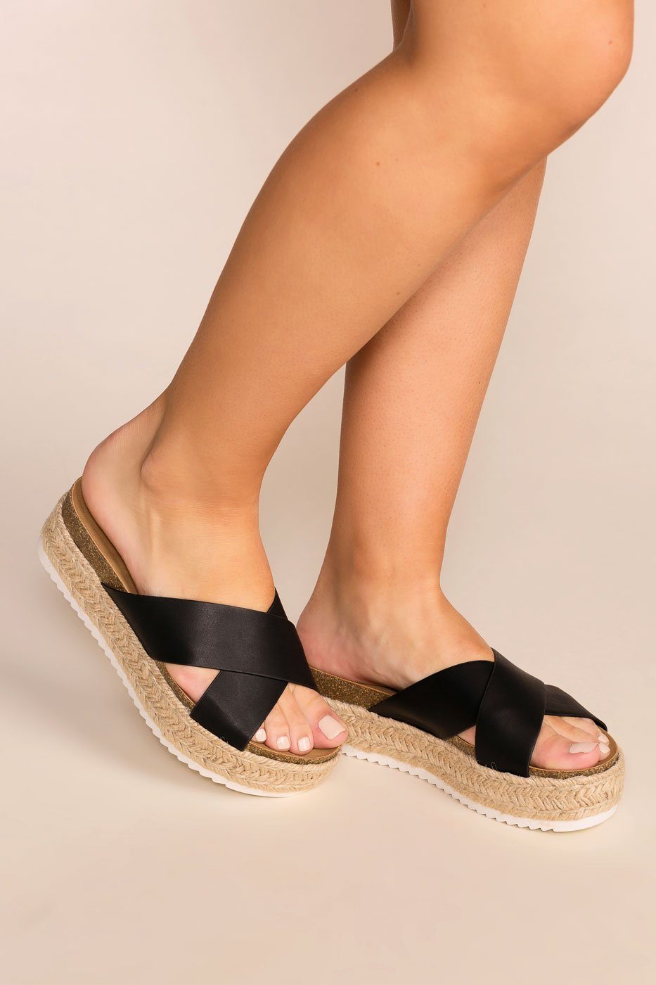 slide on platform sandals