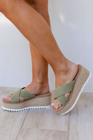 Nia Clear Raffia Wedge Heels