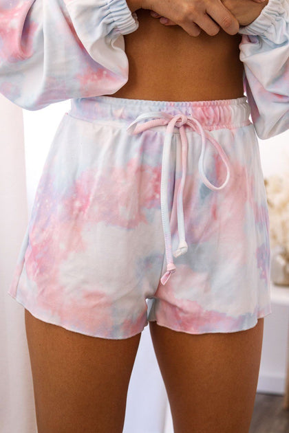 Shop Priceless | Pink and Blue | Tie-Dye | Shorts | Loungewear | Womens