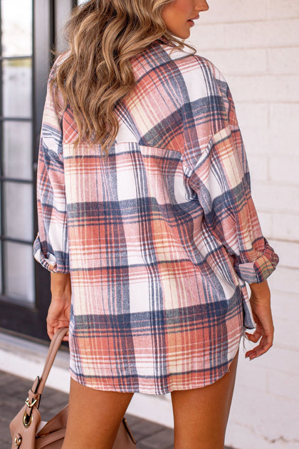 Shop Priceless | Winner | Peach | Plaid | Shacket